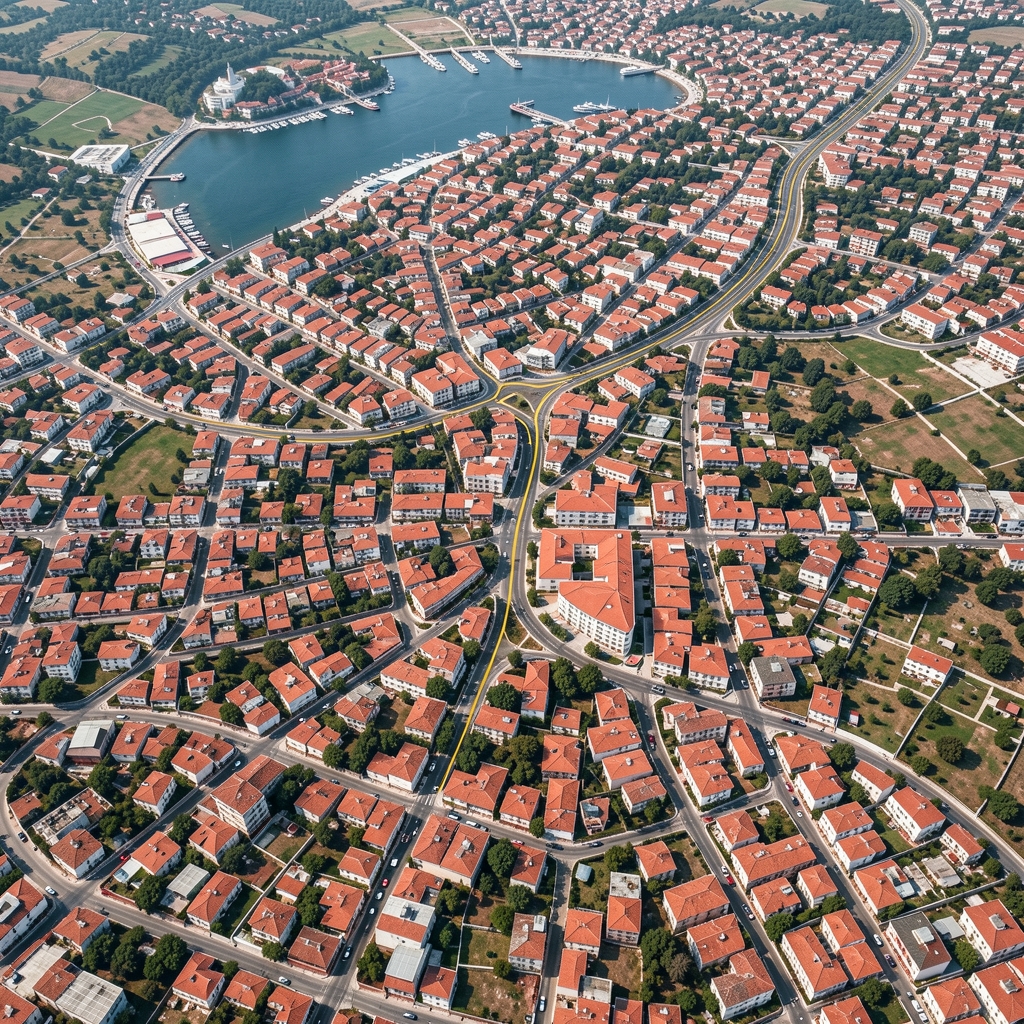 İstanbul Fatih ilçesi harita görünümü, Sakızağacı Caddesi çevresindeki semtin uydu fotoğrafı
